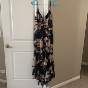 Lulus black and gold high-low dress